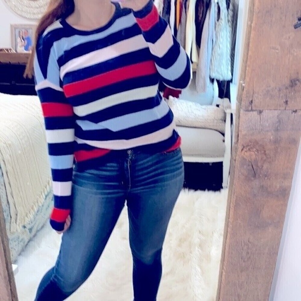 Woolovers merino wool striped sweater size xsmall